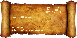 Sal Ahmed névjegykártya